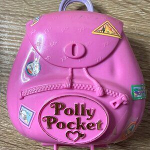 Vintage Polly Pocket Jungle Backpack Compact | Treehouse River Playset